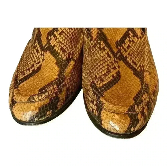 Vince Camuto Snake Reptile Leather Slip On Brown & Black Loafer - Picture 3 of 9